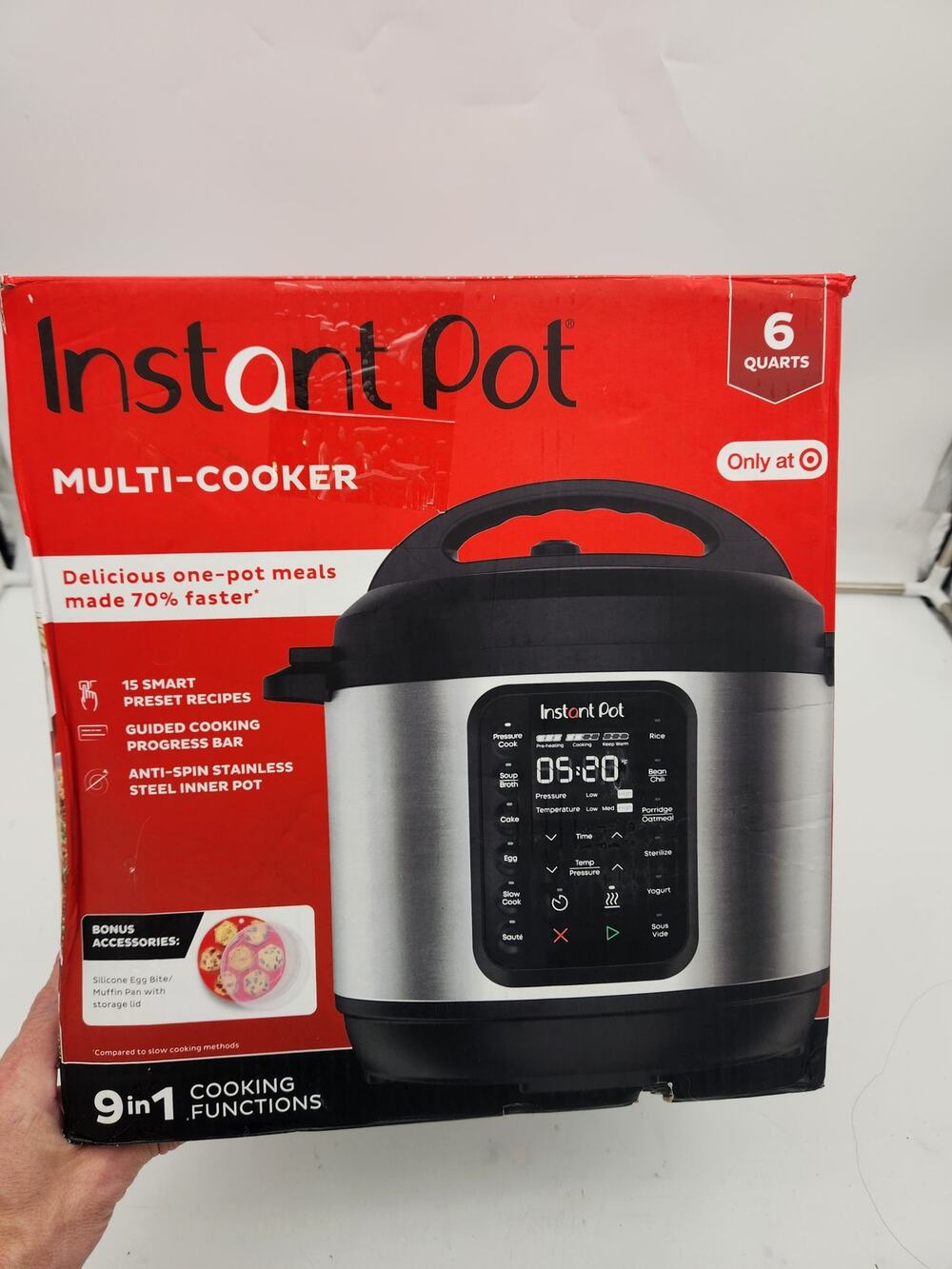 Instant Pot 6 QT 9 In 1 Pressure Cooker Open Box Brand New